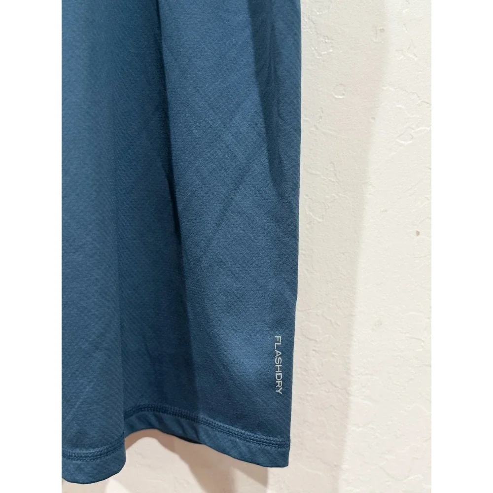 The North Face Mens FlashDry Polo Shirt Blue Teal Short Sleeve Size Large L